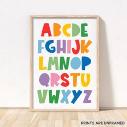 Playroom Print Set - Six Rainbow Prints Decor Posters Art Play Area Corner Unframed - thumbnail 2