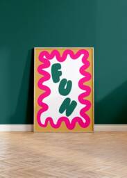 Fun Quote With Wavy Border Print - Retro Colourful Wall Typography, Funky Print, Modern Trendy Poster, Bold Positivity, Maximalist Art - thumbnail 1