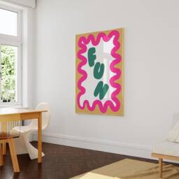 Fun Quote With Wavy Border Print - Retro Colourful Wall Typography, Funky Print, Modern Trendy Poster, Bold Positivity, Maximalist Art - thumbnail 2