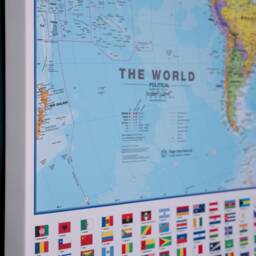 Map Of The World Flags Canvas Print - Free Shipping, Gift For Him, Her, World Map, Wall Decor, Push Pin Map - thumbnail 2