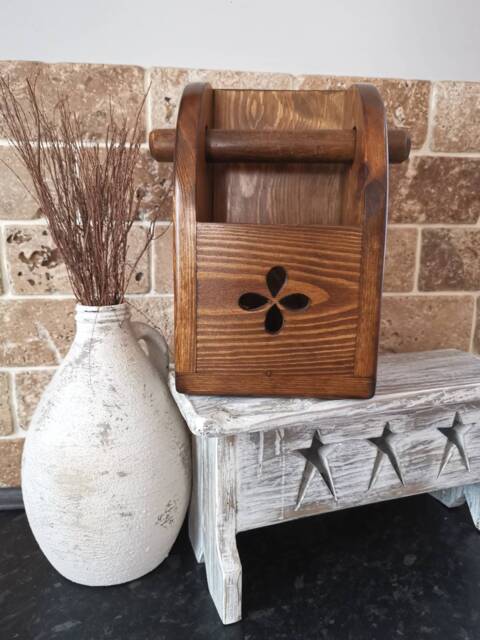 Toilet Roll Holder, Wall Mounted, Quirky Loo Roll, Wooden Rack, Bathroom Accessories, Home Decor - image 1