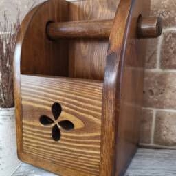 Toilet Roll Holder, Wall Mounted, Quirky Loo Roll, Wooden Rack, Bathroom Accessories, Home Decor - thumbnail 2