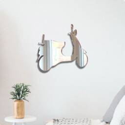 Acrylic Scooter Mirror Wall Art Vespa Style, Personalized Engraving - thumbnail 2