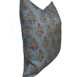 G.p & J Baker Poppy Sprig Denim Double Sided Cushion Cover Pillow - thumbnail 2