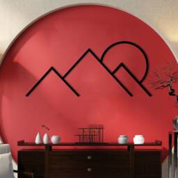 Minimalist Mountain Metal Wall Art Modern Home Decor, Farmhouse Sculpture - thumbnail 3