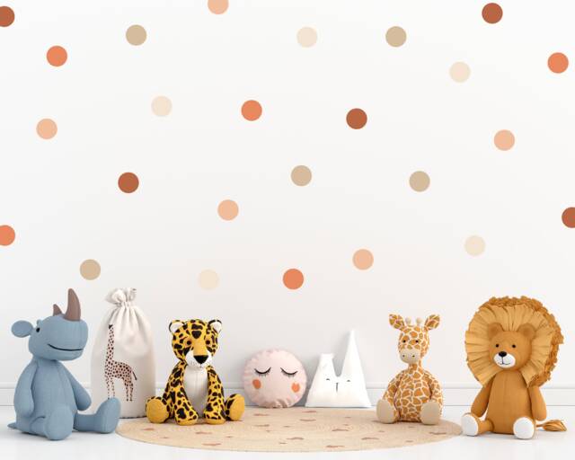 Earthy Polka Dot Wall Stickers Boho Nursery Decor - image 1