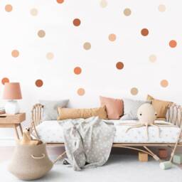 Earthy Polka Dot Wall Stickers Boho Nursery Decor - thumbnail 2