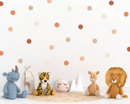 Earthy Polka Dot Wall Stickers Boho Nursery Decor