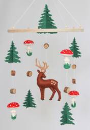 Woodland Baby Mobile - Nursery Woodland With Deer & Mushrooms Mobile Nursery