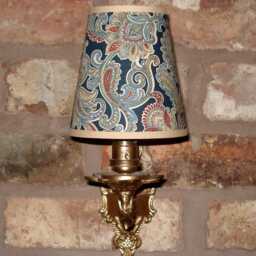Navy Paisley - Handmade Candle Clip Lampshade For Wall Lights/Chandeliers