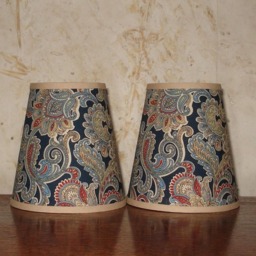 Navy Paisley - Handmade Candle Clip Lampshade For Wall Lights/Chandeliers - thumbnail 3