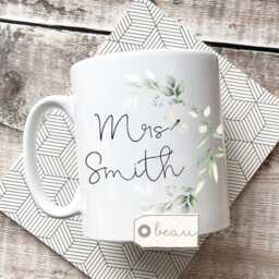 Personalised Thank You Teacher Gift Teaching Assistant Nursery Mentor Helping Me To Grow Quote Ceramic Small Jug Mug Vase - thumbnail 3