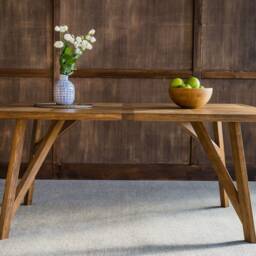 Farmhouse Table, Trestle Wood Dining Table - thumbnail 3