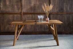 Farmhouse Table, Trestle Wood Dining Table - thumbnail 1