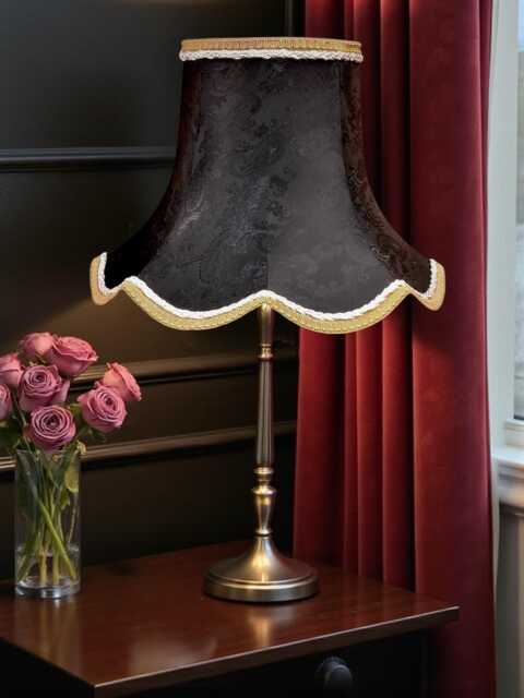 Traditional Black Paisley Fabric Lampshade Handmade in The UK For Table & Floor Standard Lamp Shades, Ceiling Lights, Wall Lights - image 1