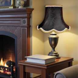 Traditional Black Paisley Fabric Lampshade Handmade in The UK For Table & Floor Standard Lamp Shades, Ceiling Lights, Wall Lights - thumbnail 2