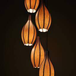 Wood Veneer Hanging Lamp, Pendant Unique Light Fixtures - Drop 45 Pendant - thumbnail 4