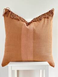 Brown Tribal Hemp Hand Woven Natural Dye Color Hmong Lumbar Pillow Cover - thumbnail 1