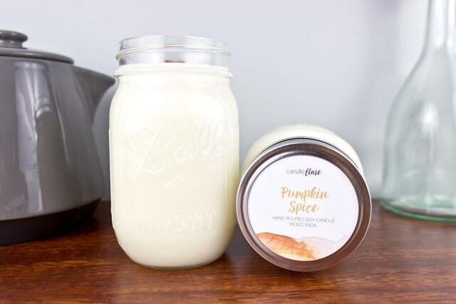 Pumpkin Spice Soy Candle in Pint Mason Jar - Halloween Fall - image 1
