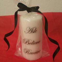 Ask, Believe, Receive, Inspirational Candle - thumbnail 2