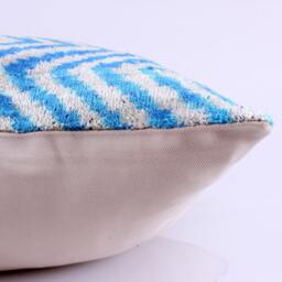 Ikat Velvet Pillow Cover, Handmade Cushion, Decorative Throw Pillow, Boho Cushion Turkish Home Decor - thumbnail 3