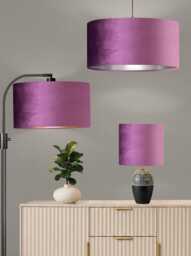 New Luxury Premium Quality Heather Pink Glamour Velvet Fabric With Brushed Metallics Lining Lamp Shade Pendant Light in Multi Sizes - thumbnail 1