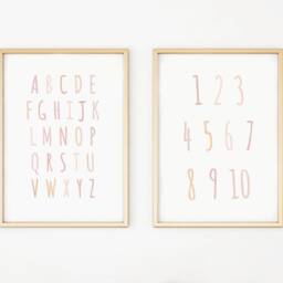 Neutral Rainbow Alphabet Prints, Personalised Name, Numbers Baby Girl, Nursery Girls Bedroom, Kids Wall Art - thumbnail 2