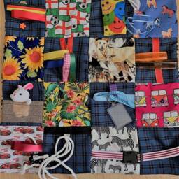 Mens Plaid Dementia Alzheimers Fidget Blanket - thumbnail 2