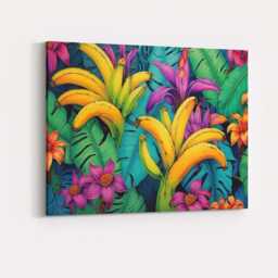 Tropical Banana Bunch Floral Jungle Pattern Canvas Wall Art Print Decor Picture Ready To Hang - thumbnail 4
