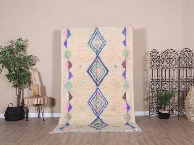 Moroccan Boujaad Rug, Authentic 5x8 Ft - image 1