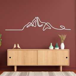 Minimalist Mountain Metal Wall Art, One Line Nature Decor, Adventure Gift - thumbnail 4