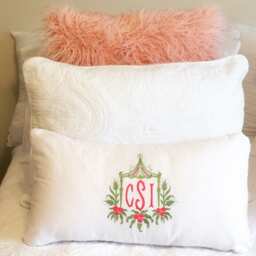 Monogrammed Pagoda Lumbar Pillow - thumbnail 1