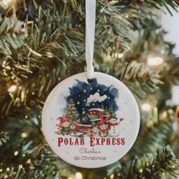 Personalised Magic Train Christmas Santa Sack, Linen Bag, Ceramic Bauble - thumbnail 2