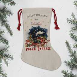 Personalised Magic Train Christmas Santa Sack, Linen Bag, Ceramic Bauble - thumbnail 3