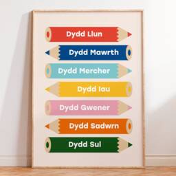 Welsh Days Of The Week Print - Educational Kid's Dyddiau'r Wythnos - thumbnail 1