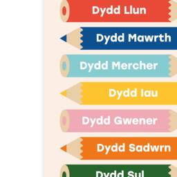 Welsh Days Of The Week Print - Educational Kid's Dyddiau'r Wythnos - thumbnail 2