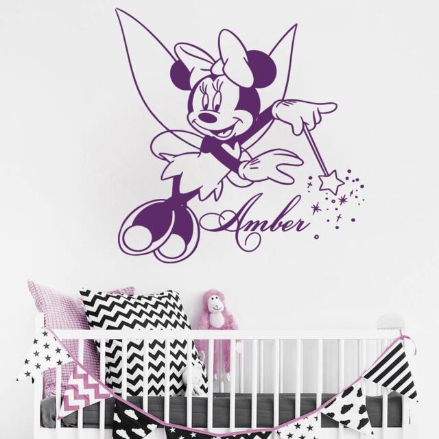 Custom Name Wall Decal Baby Personalized Minnie Mouse Decals Vinyl Sticker Wand Stars Kids Girls Room Nursery Home Decor Ms359 - image 1