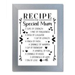 Recipe For A Special Mum Wall Art Print Poster Inspirational Home Decor. Framed Or Only. Mother's Day Gift Idea Birthday Christmas - thumbnail 3