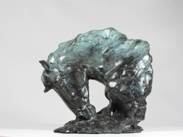 Arch, Green Cast Bronze Horse Head Sculpture Impressionist Art By Kindrie Grove - image 1