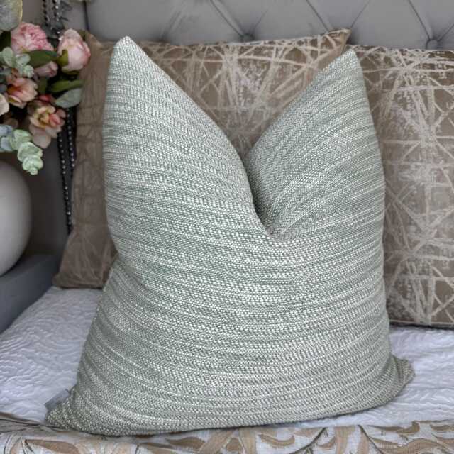 Green Cushion Cover, Throw Pillow Cotton Linen Slub Furnishing John Lewis & Partners Fabric, High Quality, Made in UK Farmhouse Decor - image 1