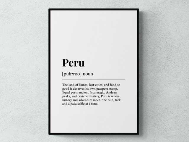 Peru Funny Definition South America Gift Wall Art Print - image 1