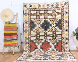 Handmade Berber Wool Rug - Colorful Geometric Moroccan Carpet - thumbnail 1