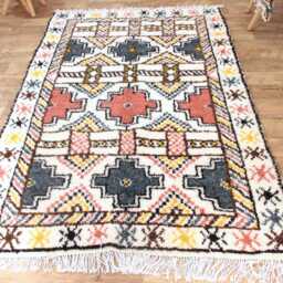 Handmade Berber Wool Rug - Colorful Geometric Moroccan Carpet - thumbnail 3