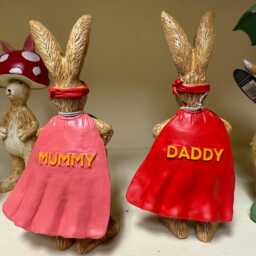 Poly Resin Rabbit Figurine Super Mummy Or Daddy Rabbit - thumbnail 2