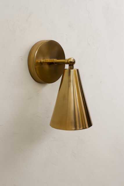 Minimalist Conical Brass Wall Sconce - Modern Adjustable Lighting Mid-Century Accent Lamp - image 1