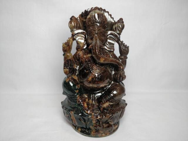 Garnet Stone Ganesha, Gemstone Ganesh, Ganesh Statue, Ganesha Figurine, Lord Spiritual Decoratives, Gem Carvings, Handcarved Ganesha - image 1