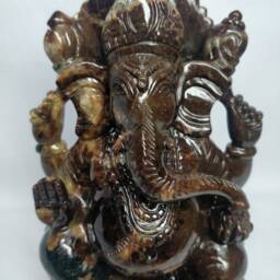 Garnet Stone Ganesha, Gemstone Ganesh, Ganesh Statue, Ganesha Figurine, Lord Spiritual Decoratives, Gem Carvings, Handcarved Ganesha - thumbnail 4