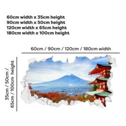 Japan Wall Sticker - Mount Fuji in Autumn Broken Decal Home Decor Art - thumbnail 2