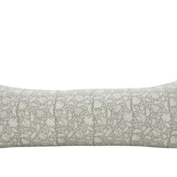 Anju -- Muted Gray Floral Long Lumbar Pillow Cover Oversized Bed Modern Farmhouse Block Print - thumbnail 3