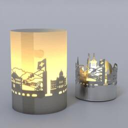 Bern Skyline Gift Tube Shadow Play - Exquisite Motif Candle Showcasing Iconic City Landmarks Perfect Souvenir For Fans - thumbnail 4